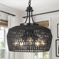 Black Farmhouse Chandelier – 5-Light Dining Room Fixture